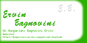 ervin bagnovini business card